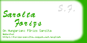 sarolta forizs business card