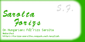 sarolta forizs business card